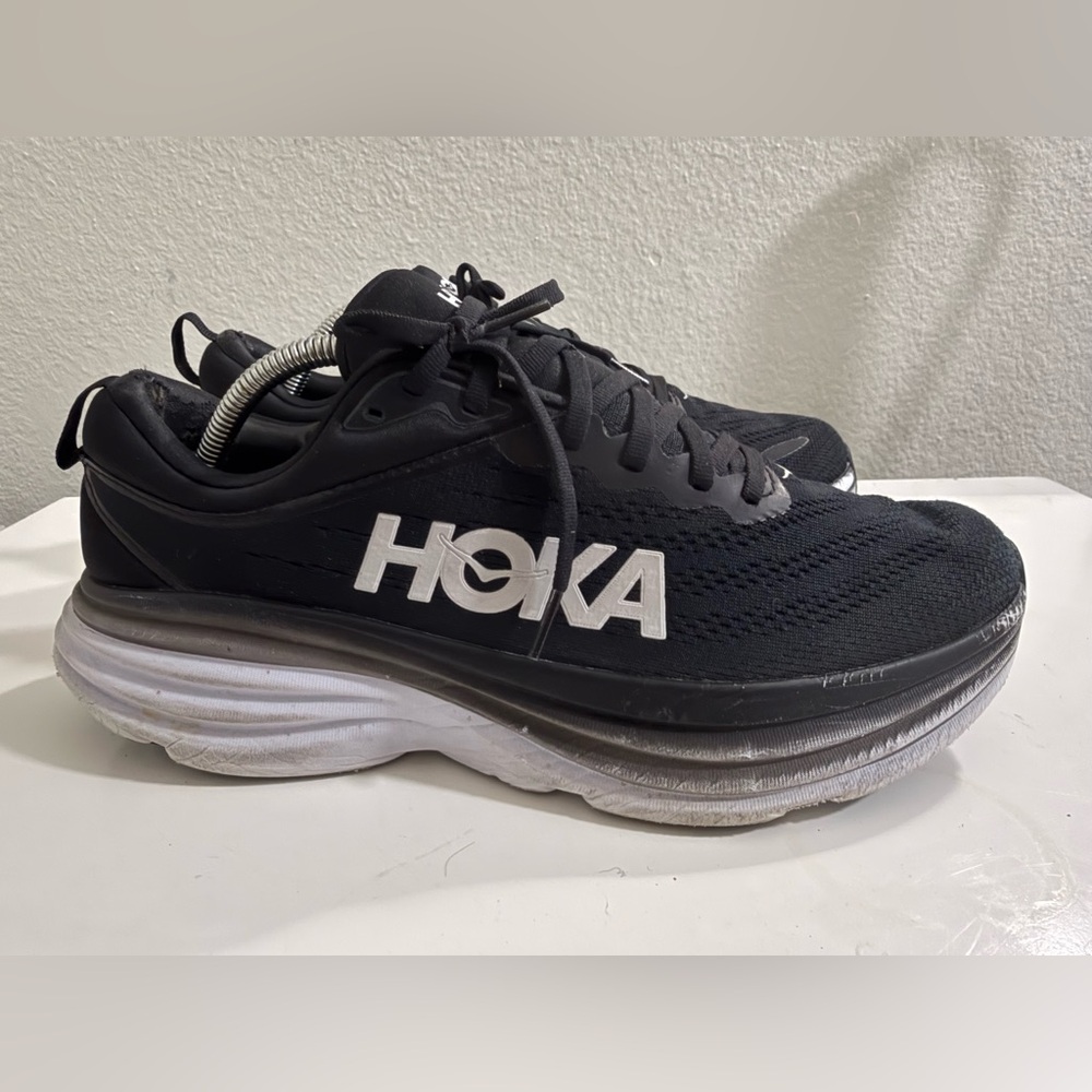 Hoka Women's Black and White Running Shoes - Picture 2 of 10